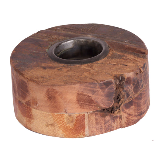 Teelichthalter recycle Holz